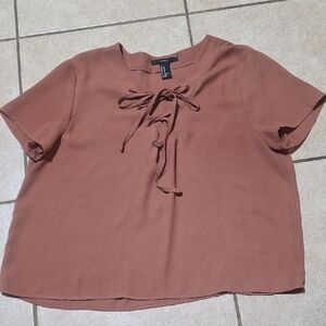 Forever 21 Rust Tie-Front Blouse